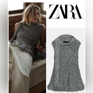 Zara Gray Sleeveless Knit Top